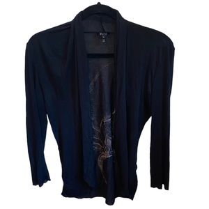 Faith Connexion black open front cardigan drape long sleeve modal shawl